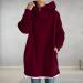 Wine Zip Up Hoodie for Women - Long Sleeve Casual Sweatshirt - Solid Color Preppy Jacket - Size 4X-Large - Buy Online on GoSupps.com