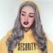 Karissa Hair silver-gray lace front wig synthetic long waves half-tied gluless free parting natural-looking heat-resistant fiber silver wigs for women