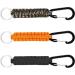 Viviihoo Paracord keychain set - 3 pieces in black & orange & camouflage carabiner hooks and braided lanyard for outdoor camping hiking and survival equipment - 15.6cm