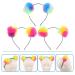 Lurrose Colorful Pom Pom Headband Bear Ears Fluffy Faux Fur Hairband Set - Buy Online on GoSupps.com
