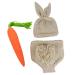 IMEKIS Newborn Baby Easter Bunny Photography Prop Costume Crochet Knit Hat Diaper Carrot 1st Birthday Outfit Set for Boy Girl One Size # Hat + Shorts + Carrot