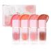 U-Shinein 4Pcs Liquid Blush for Cheeks  Smooth Cream Blush with a Soft Applicator  Silky Lightweight Texture  Long-Lasting Waterproof Skin Tint Blush Makeup  Make Up Gift for Women Girls-Set B