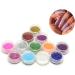 12 Mix Color Glitter Powder Dust Nail Art Acrylic Glitter Powder Nail Tips Decoration DIY Nail Art Pigment Glitter Dust Powder Set - Buy Online on GoSupps.com