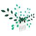 Gogogmee Girl Headpiece Hair Accessories for Green Rhinestone Hair Comb Bridal Hair Accessory Crystal Hair Comb Crystal Hair Side Comb Bride Headpieces for Wedding Hair Comb for