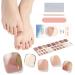 EBANKU 32 PCS Semi Cured Gel Nail Strips Gel Toeail Strips Full Wraps Adhesive Gel Toenail Stickers with Nail File and Stick(UV/LED Lamp Required)-4 # 4