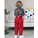 Mint Green Baby Boy Outfits Set 4pcs | Gentleman Wedding Suit 12-18 Months | Long Sleeves Striped Shirts, Trousers, Suspenders, Bowtie | Green & Red - Buy Online on GoSupps.com