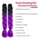 Ombre Braiding Hair Extensions - 24 Inch Jumbo Synthetic Black to Purple - 6Pcs 100g Crochet Hair - Buy Online on GoSupps.com