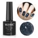 MIZHSE Diamond Gel Nail Polish  Reflective Glitter Gel Polish Set  Sparkly Shiny Gel Nail Art Varnish Manicure Kit  Soak Off LED Lamp  for Beginners DIY at Home (BD-005 Dark Blue) Black