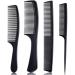 4 Pieces Combs for Women and Man  Premium Black Carbon Fiber Hair Comb Set for Teasing and Parting  Professional Combs for Hair Stylist  Fine and Wide Tooth Styling Comb for All Hair Types