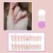 Long Fake Nail Full Cover with Glue Detachable French Heart Winter Pink Press on Nails 24 Pieces Finger Nail Art Tips for Nail Salons and Women DIY Nail Art - Buy Online on GoSupps.com