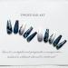 24 Pcs Long Coffin Dark Blue Press on Nails with Rhinestone and Gold Sequins - Gradient Matte Full Cover False Nails for Women and Girls - Buy Online on GoSupps.com