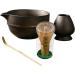 Stoneware Set de th matcha - Style japonais 4 pi ces avec bol verseur whisk cuill re et support | Fabrication traditionnelle pour les amoureux c r monie d'essuyage lisse accessoires Gris Marron. - Buy Online on GoSupps.com