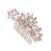 Didiseaon 1pc Hair Scrunchie Chiffon Hair Side Comb Gold Hair Comb Clip Hair Jewelry for Wedding Crystal Hair Comb Jeweled Hair Combs Pearl Hair Comb Veil Hair Comb Flowers Rose Gold Bride