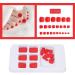 Brrnoo 24-Piece Monochrome False Toenails - Press-On Short Quadratic Fake Toenails for Women & Girls - Red | International Shipping Available - Buy Online on GoSupps.com
