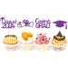 2024 Graduation Theme Cupcake Toppers Glitter Class of 2024 Graduation Cap Diploma Cupcake Picks - Set of 24 (Purple) - Buy Online on GoSupps.com