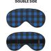 Blue Black Plaid Print Sleep Eye Mask | Soft Blindfold with Elastic Strap for Travel & Night Sleeping - Buy Online on GoSupps.com