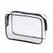 Lecune 1 piece of transparent cultural bags and 1 piece of plastic bags for liquids (20x20cm) cosmetic bag wash bag for men & women black B: 1 piece