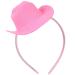FOMIYES Cowboy Hat Headband: Mini Cowgirl Hat Headband - Birthday Costume Accessories Cowgirl Hat Costume Headwear for Western Masquerade Party (Pink)