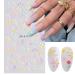 Daisy Embossed 5D Nail Art Stickers - Spring Flower & Rabbit Design | Self-Adhesive Decor for Women & Girls - 3 Sheets - Buy Online on GoSupps.com