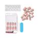KISS Gel Fantasy Ready-to-Wear Press-On Nails Kit - Warning Sign Style | Medium Length | Pink Gel Glue | 24 Adhesive Tabs | Manicure Stick & Mini File Included - Buy Online on GoSupps.com
