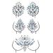 WWahuayuan 3 Sheets Crystal Festival Face Jewels Gem Nipple Chest Sticker Party Bindi Body Jewelry Stickers Nightclub Masquerade Rhinestone Makeup Tattoo Temporary Face Rocks