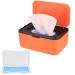 Wet wipes box tissue box holder baby dispenser box holder wet wipes with lid with storage box (black and orange)