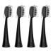 Replacement Toothbrush Heads for Burst (Charcoal Bristles 4 Count Black with Covers) Black (4 Count)