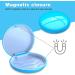 Dnom Bite Can - Premium Denture Container & Prosthesis Box with Silicone Mat - Light Blue - Buy Online on GoSupps.com