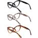 3 Pack Bifocal Cat Eye Reading Glasses for Women | Oversized Blue Light Blocking | Black Tea Tortoiseshell & Grey Tea Tortoiseshell - Buy Online on GoSupps.com