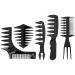 5 Pcs Hair Comb Styling Set-Tail Combs Double Side Brushes, Afro Pick Pik Comb, African American Hair Brush Black-5Pcs