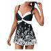 Womens Tankini Set Two-Piece Swimming Costume Racerback Tank Tops with High Waisted Bottom Full Body Tummy Control Swimsuit Gradient Color Modest Bathing Suit Swimming Wear 5081-xdgde-black-d M