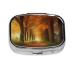 Morning Autumn Grove Printed Square Pill Box Portable Travelling Pill Box Medicine Organiser