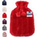 VIROSA Hot Water Bottle with Premium Cozy Fluffy Cover - Large 2L Capacity - Red | Soothes Back, Neck, and Leg Pain - Buy Online on GoSupps.com