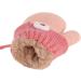 Toddler Kids Winter Warm Plush Knitted Gloves with String | 1-3Yrs | Pink/Bear - Buy Online on GoSupps.com