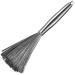 Stainless Steel Wire Pot Brush Pot Scrubber Brush with Long Handle Dishwashing Brush Household Cleaning Tool for Kitchen