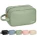 Travel Toiletry Vegan Leather Wash Bag for Women Traveling Dopp Kit Makeup Bag Organizer for Toiletries Accessories Cosmetics (P-Mint Green)