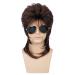 Qnbiar Mens Mullet Wig - Brown Curly 70s 80s Cosplay & Halloween Costume - Retro Disco Punk Rocker Wig - Buy Online on GoSupps.com