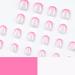 French Press On Square Fake Nails - 24Pcs Pink French False Nails with Nail Glue for Women Girls Art - Buy Online on GoSupps.com