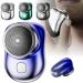 2023 New Mini Shaver Portable Electric Shaver, Pocket Portable Electric Shave, USB Mini Shaver Electric Razor for Men, Rechargeable Travel Razors for Shaving Face, Wet and Dry Blue