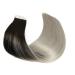 Vario Hair Tape Extensions - 20pcs Balayage Ombre Human Hair Natural Black to Silver Gray 14 Inch Remy Silk Straight Double Tape Skin Weft - Buy Online on GoSupps.com
