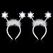 Weewooday 2 Pieces Carnival Light up Snowflakes Head Boppers Feather Snowflake Headbands with White Flashing LED Lights Women Girls Hair Bands White Headdress Snowflake Hair Accessories for Party