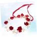 minkissy Red Headband Bridal Head Headgear Miss Nationality Accessories Red - Buy Online on GoSupps.com
