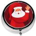 Cute Santa Claus Print Round Pill Box | 3 Compartment Portable Medicine Organizer for Travel & Vitamins - Buy Online on GoSupps.com