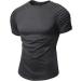 Men's Dark Gray Muscle T Shirt | Short Sleeve Bodybuilding Workout Tee - Buy Online on GoSupps.com