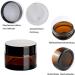 Set of 6 Refillable 30ml Cosmetic Cream Containers - Brown Glass Ointment Pots with Lids & Liners - Ideal for Travel & DIY - Buy Online on GoSupps.com