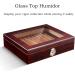 Cigar Humidor Case with Humidifier Hygrameter Cedar Wood Travel Cigar Case Glass Top Desktop Humidor Case Cigar Box with Divider Hold 35 Cigars Gifts for Men - Buy Online on GoSupps.com