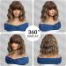 OUFEI Brown Mixed Blonde Wigs for Women Short Wavy Wig With Bangs Natural Synthetic Hair Heat Resistant Wigs for Daily Party Cosplay Wear - Buy Online on GoSupps.com