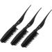 Teasing Hair Brush Portable Styling Comb Ergonomic Rat Tail Handle Home Travel (Black) - Buy Online on GoSupps.com