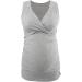 ZUMIY Maternity Nursing Top | Women's Cotton V Neck Ruched Waist | Double Layered Tank | Black+Grey 2-Pack - Buy Online on GoSupps.com