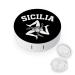 Sicilian Trinacria Sicilia Pride Cute Contact Lens Case Travel Portable Round Contact Storage Box Kit with Mirror for Daily Outdoor